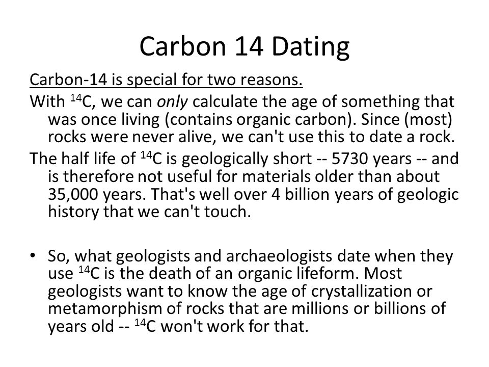 When does carbon dating not work
